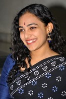 Nithya Menon In Black Saree Photos